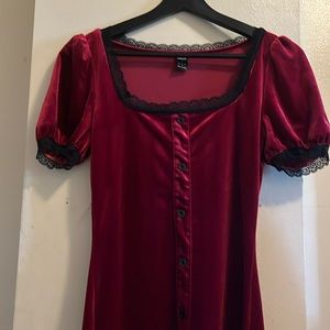 Red velvet dress